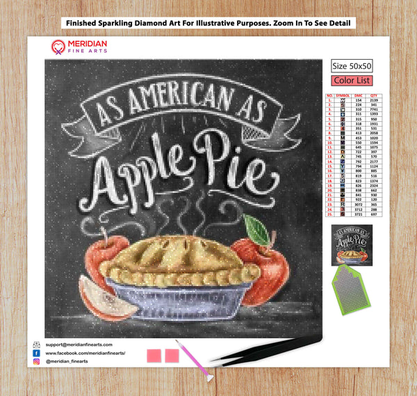 As American As Apple Pie Blackboard - Diamond Art Kit