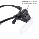 Magnifying glasses side view and adjustable LED lights