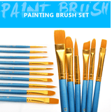 Paintbrushes for acrylic, watercolor, oil and gouache painting