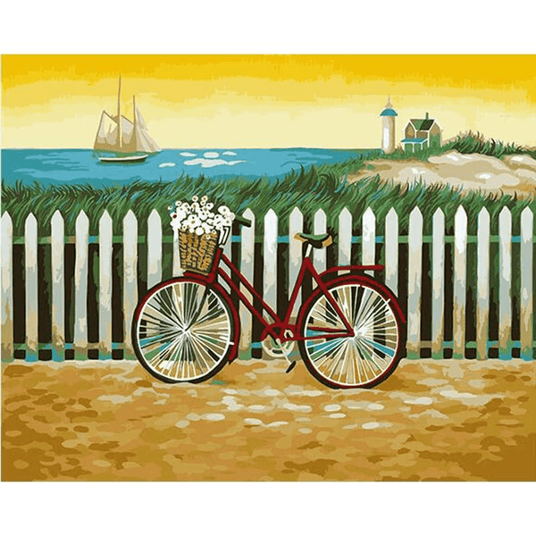 A day at the seaside with bicycle