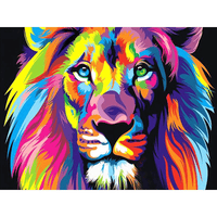 Colorful Abstract Lion - Diamond Art Kit