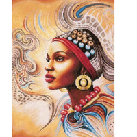 African Beauty With Red Necklace - Diamond Art Kit