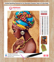African Beauty With Yellow Necklace - Diamond Art Kit