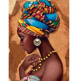 African Beauty With Yellow Necklace - Diamond Art Kit