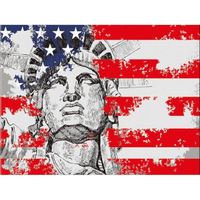 American Flag With Liberty - Diamond Art Kit