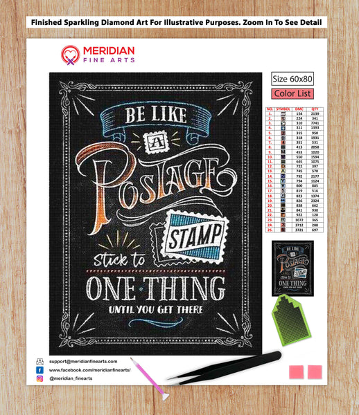 Be Like A Postage Stamp Blackboard - Diamond Art Kit