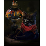 Black Halloween Cat - Diamond Art Kit