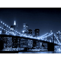 Brooklyn Bridge with Lower Manhattan Night Skyline - Diamond Art Kit