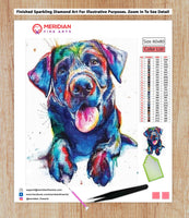 Colorful Black Labrador - Diamond Art Kit