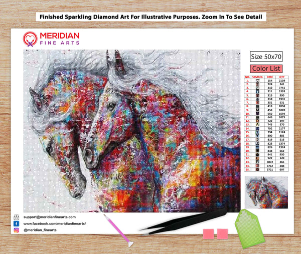 Colorful Horses - Diamond Art Kit