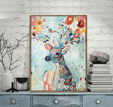 Colorful Abstract Deer in study room