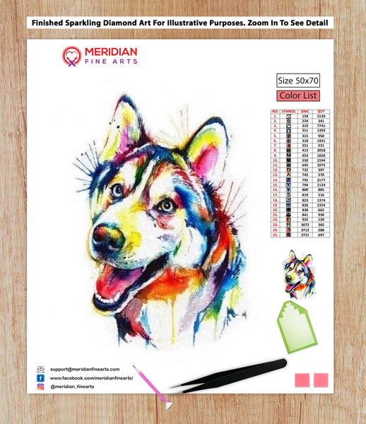 Colorful German Shepherd - Diamond Art Kit