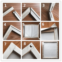 DIY wooden frame assembly instructions for Meridian Paint by Numbers kit