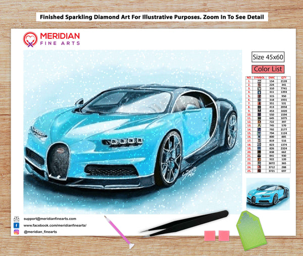 Dashing Blue Sports Car - Diamond Art Kit