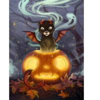 Demonic Halloween Cat - Halloween Collection Diamond Art