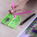 Diamond Painting toolkit with tray, sticky pen, glue and tweezer