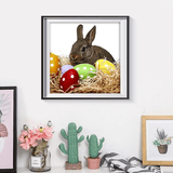 Easter Bunny And Eggs On Wall