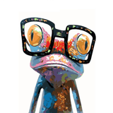 Abstract frog with glasses