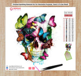 Glamorous Butterfly Skull - Diamond Art Kit