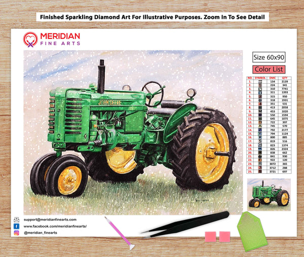 Green tractor - Diamond Art Kit