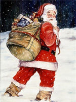 Santa's trek in snow