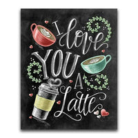 I Love You Latte Blackboard - Diamond Art Kit