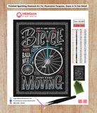 Life Is Like Riding A Bicycle Blackboard - Diamond Art Kit