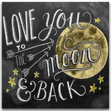 Love You To The Moon And Back Blackboard - Diamond Art Kit