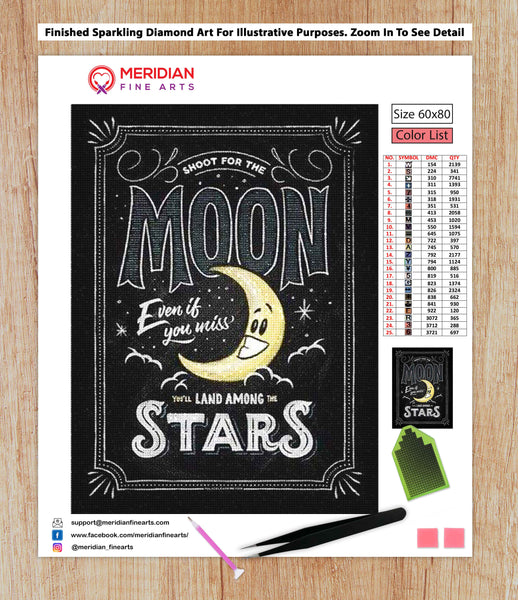 Shoot For The Moon Blackboard - Diamond Art Kit