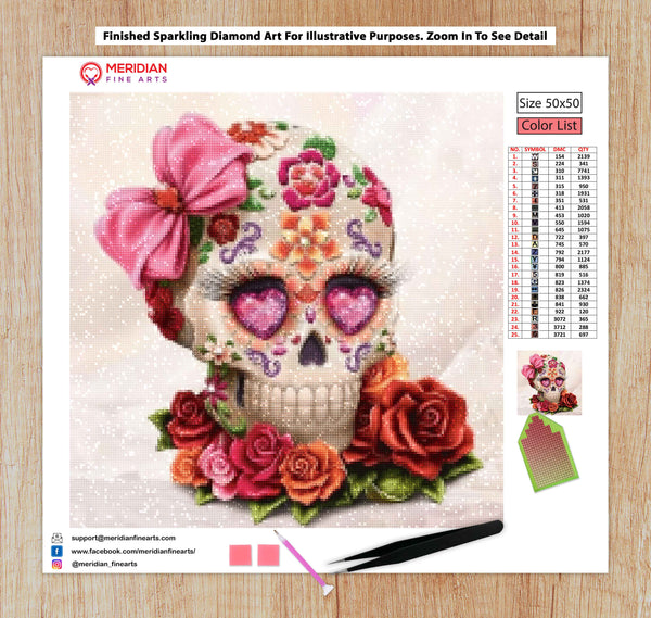 Skull and Roses - Diamond Art Kit