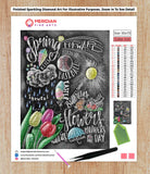 Spring Season Blackboard - Diamond Art Kit