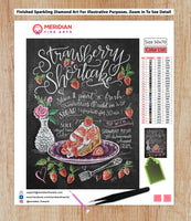 Strawberry Shortcake Recipe Blackboard - Diamond Art Kit