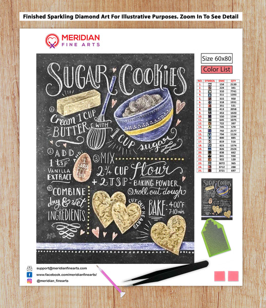 Sugar Cookies Recipe Blackboard - Diamond Art Kit