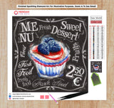 Sweet Dessert On Menu Blackboard - Diamond Art Kit