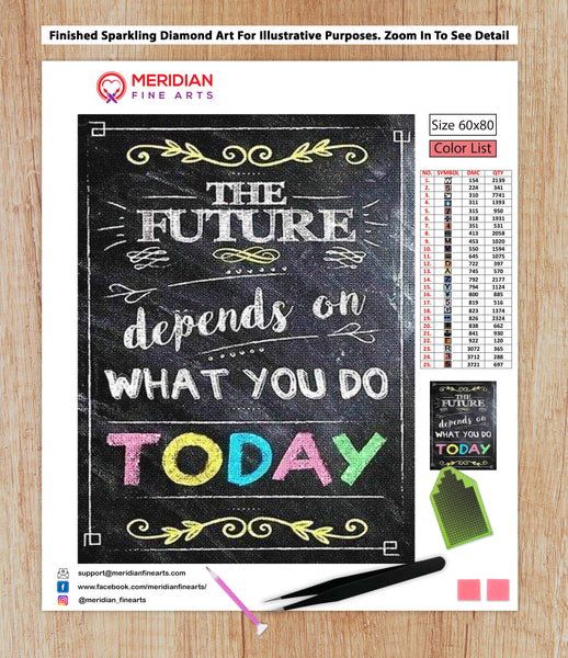 The Future Depends On What You Do Today Blackboard - Diamond Art Kit