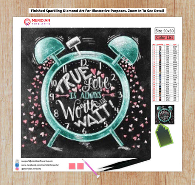 True Love Is Always Worth The Wait Blackboard - Diamond Art Kit