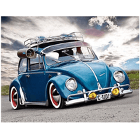 Blue Volkswagen Beetle Car - Diamond Art Kit