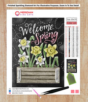 Welcome Spring Blackboard - Diamond Art Kit
