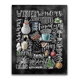 Winter Season Blackboard - Diamond Art Kit