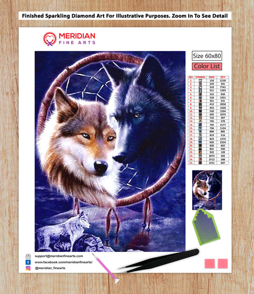 Wolf Dreamcatcher 2 - Diamond Art Kit