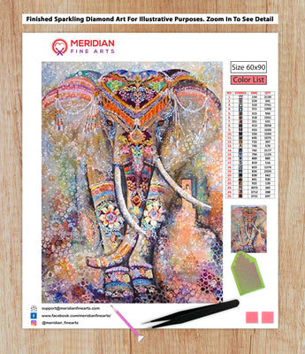 Coloful Indian Elephant - Diamond Art Kit