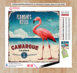 Vintage Pink Flamingo 2 - Diamond Art Kit